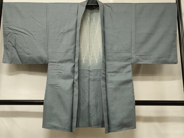 平和屋着物＃男性　長羽織　お召地　100亀甲　総詰め　正絹　逸品　未使用　CABD7948in