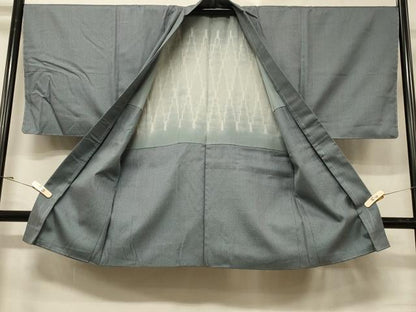 平和屋着物＃男性　長羽織　お召地　100亀甲　総詰め　正絹　逸品　未使用　CABD7948in