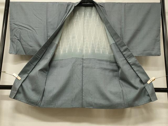 平和屋着物＃男性　長羽織　お召地　100亀甲　総詰め　正絹　逸品　未使用　CABD7948in