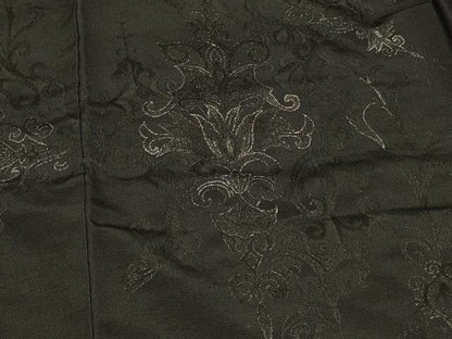 平和屋着物＃羽織　寿光織　更紗花文　黒地　銀糸　正絹　逸品　CABD7950in