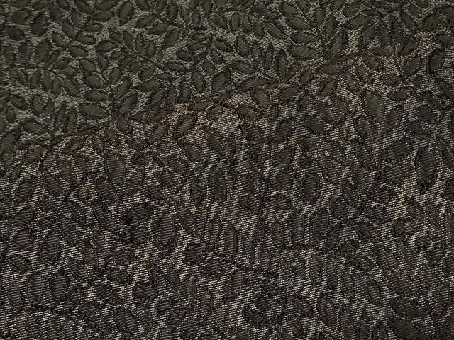 平和屋着物＃羽織　枝葉文　黒地　正絹　逸品　CABD7952in
