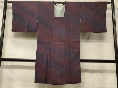 平和屋着物＃道行コート　斜線文　ロング丈　正絹　逸品　CABD7955in