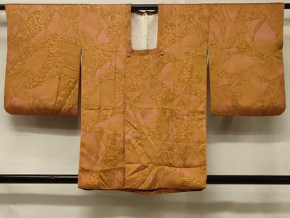 平和屋着物＃道行コート　抽象文　暈し染め　正絹　逸品　CABD7957in