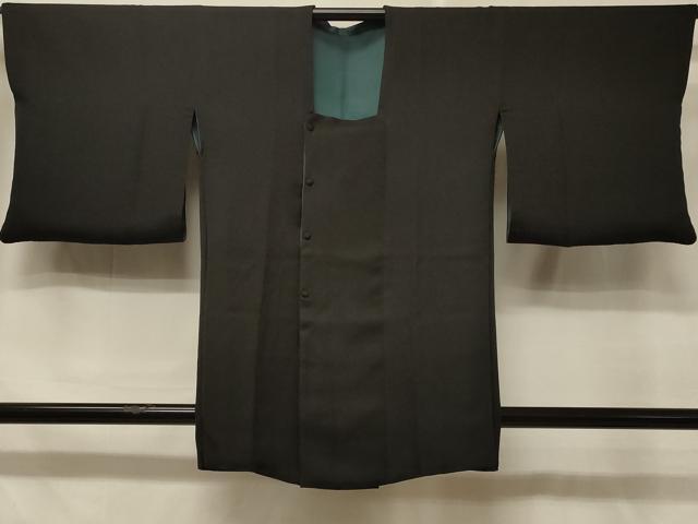 平和屋着物＃道行コート　リバーシブル　霞文　暈し染め　黒地　正絹　逸品　CABD7963in