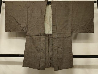 平和屋着物＃男性　長羽織　お召地　100亀甲　総詰め　正絹　逸品　CABD7966in
