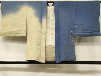 平和屋着物＃羽織　刺繍　枝花文　暈し染め　金糸　正絹　逸品　CABD7968in
