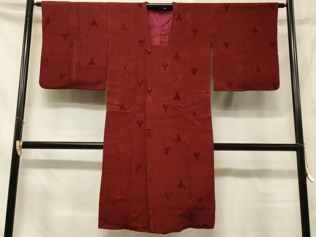 平和屋着物＃道行コート　輪奈ビロード　吉祥毘沙門亀甲文　ロング丈　正絹　逸品　CABD7970in