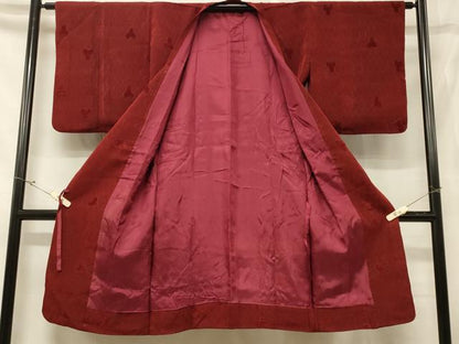 平和屋着物＃道行コート　輪奈ビロード　吉祥毘沙門亀甲文　ロング丈　正絹　逸品　CABD7970in