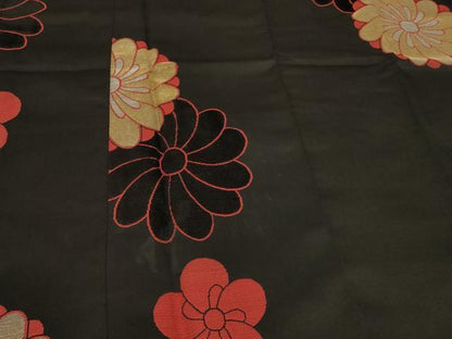 平和屋着物＃道行コート　舞花文　黒地　金銀糸　正絹　逸品　CABD7972in