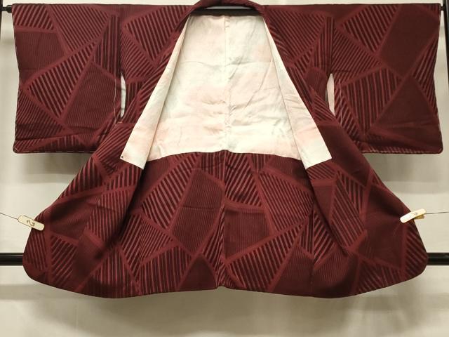 平和屋着物＃和装コート　幾何学文様　正絹　逸品　未使用　CABD7986in