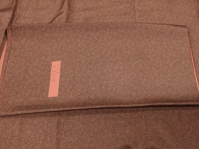 平和屋着物＃道中着　単衣　文字文　反端付き　ロング丈　正絹　逸品　CABD7989in