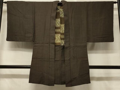 平和屋着物＃男性　羽織　紬地　100亀甲　総詰め　正絹　逸品　CABD7995in