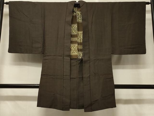 平和屋着物＃男性　羽織　紬地　100亀甲　総詰め　正絹　逸品　CABD7995in