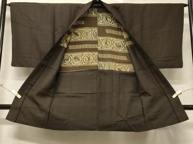 平和屋着物＃男性　羽織　紬地　100亀甲　総詰め　正絹　逸品　CABD7995in