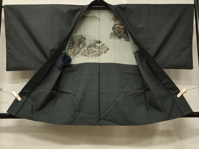 平和屋着物＃男性　本場大島紬　羽織　100亀甲　総詰め　正絹　逸品　CABD7996in