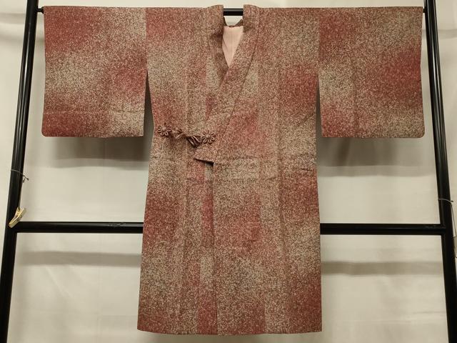 平和屋着物＃道中着　霞文　暈し染め　ロング丈　正絹　逸品　CABD7998in