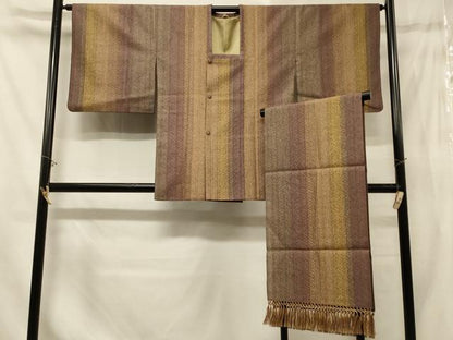 平和屋着物＃道行コート　組織　霞間道　ショール付き　正絹　逸品　CABD8000in