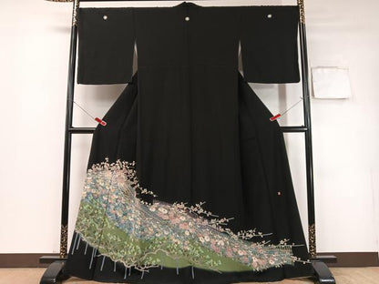 平和屋着物●本加賀友禅作家　魚津誠　黒留袖　乱菊　正絹　逸品　CABD8001vp