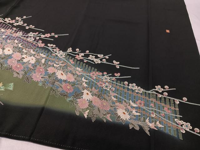 平和屋着物●本加賀友禅作家　魚津誠　黒留袖　乱菊　正絹　逸品　CABD8001vp
