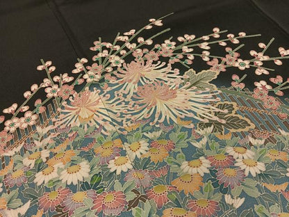 平和屋着物●本加賀友禅作家　魚津誠　黒留袖　乱菊　正絹　逸品　CABD8001vp