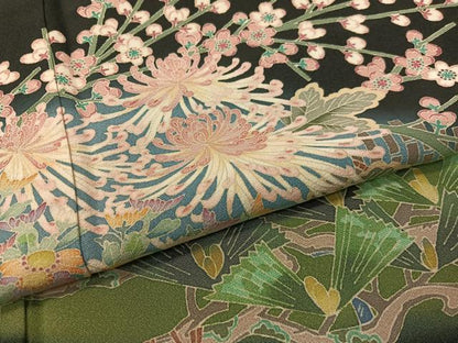 平和屋着物●本加賀友禅作家　魚津誠　黒留袖　乱菊　正絹　逸品　CABD8001vp