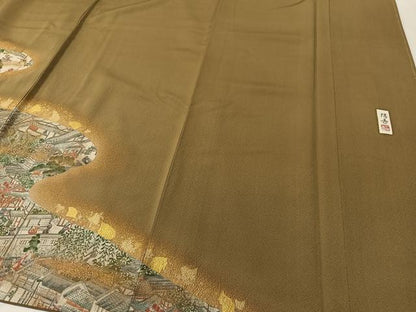 平和屋着物●訪問着　作家物　手描き　祇園祭　金彩　鬼しぼ縮緬　正絹　逸品　未使用　CABD8004vp