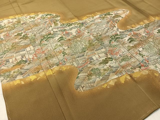 平和屋着物●訪問着　作家物　手描き　祇園祭　金彩　鬼しぼ縮緬　正絹　逸品　未使用　CABD8004vp