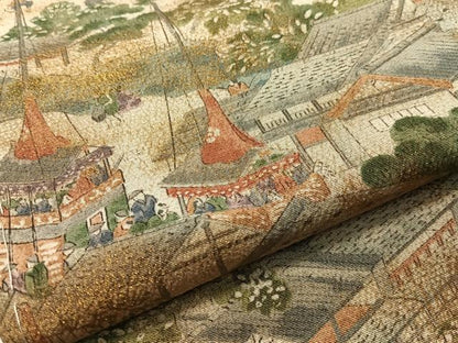 平和屋着物●訪問着　作家物　手描き　祇園祭　金彩　鬼しぼ縮緬　正絹　逸品　未使用　CABD8004vp