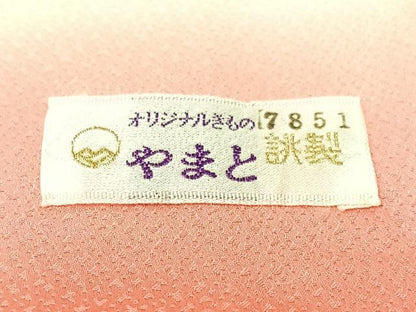 平和屋着物●訪問着　刺繍　地紙枝花鳥文　暈し染め　金彩　やまと誂製　正絹　逸品　CABD8007vp