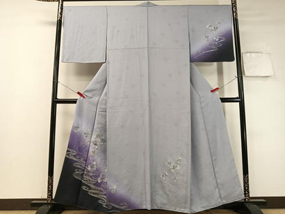 平和屋着物●訪問着　流水藤蔦の葉文　暈し染め　銀彩　やまと誂製　正絹　逸品　CABD8009vp