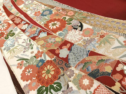 平和屋着物●豪華振袖　束ね熨斗花鳥蝶文　暈し染め　金銀彩　正絹　逸品　CABD8012vp