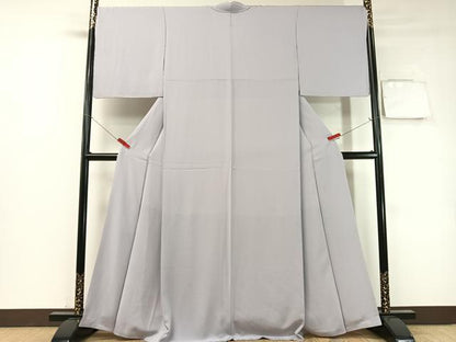 平和屋着物●上質な色無地　暁鼠色　正絹　逸品　未使用　CABD8013vp