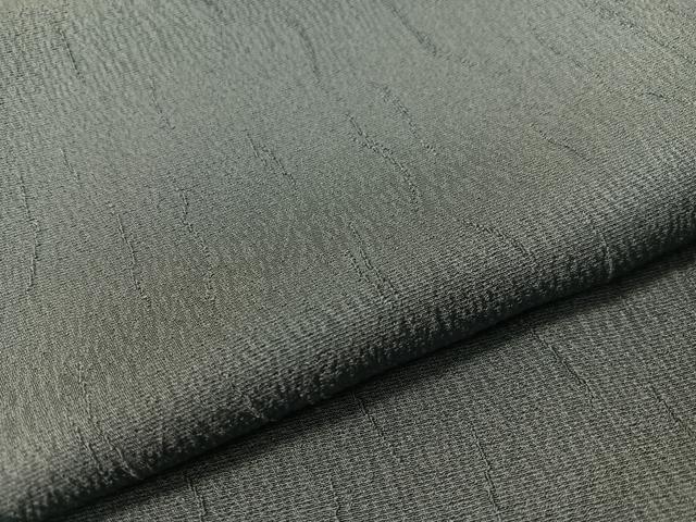 平和屋着物●ファッションデザイナー　HIROKO KOSHINO　コシノヒロコ　色無地　吉祥地紋　青鈍色　反端付き　正絹　逸品　未使用CABD8014vp
