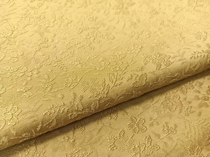 平和屋着物●上質な色無地　草花地紋　枯草色　正絹　逸品　CABD8015vp
