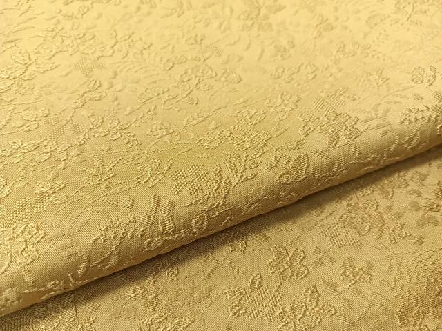 平和屋着物●上質な色無地　草花地紋　枯草色　正絹　逸品　CABD8015vp