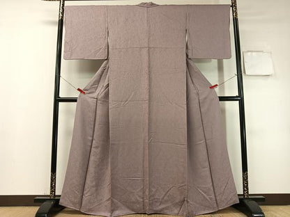 平和屋着物●上質な色無地　南天地紋　浅紫色　正絹　逸品　CABD8018vp
