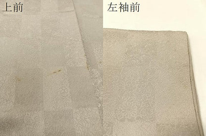 平和屋着物●上質な色無地　市松花地紋　潤色　正絹　逸品　CABD8020vp
