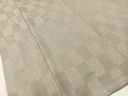 平和屋着物●上質な色無地　市松花地紋　潤色　正絹　逸品　CABD8020vp