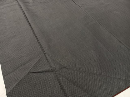 平和屋着物●男性　お召　アンサンブル　網代織　キングサイズ　正絹　逸品　CABD8028vp