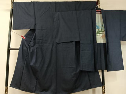 平和屋着物●男性　紬　羽織セット　雨縞　正絹　逸品　CABD8031vp