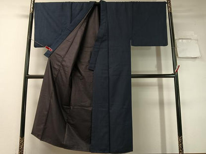 平和屋着物●男性　紬　羽織セット　雨縞　正絹　逸品　CABD8031vp