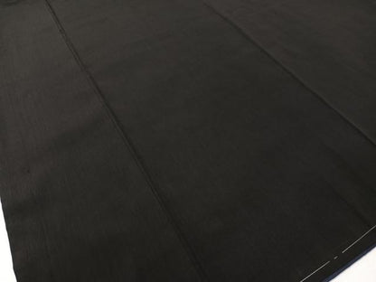 平和屋着物●男性　紬　アンサンブル　色無地　黒地　正絹　逸品　未使用　CABD8033vp