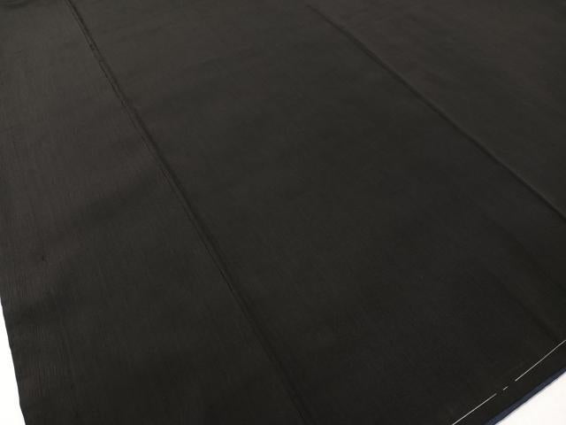 平和屋着物●男性　紬　アンサンブル　色無地　黒地　正絹　逸品　未使用　CABD8033vp