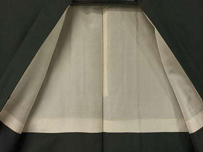 平和屋着物●男性　紬　アンサンブル　色無地　黒地　正絹　逸品　未使用　CABD8033vp