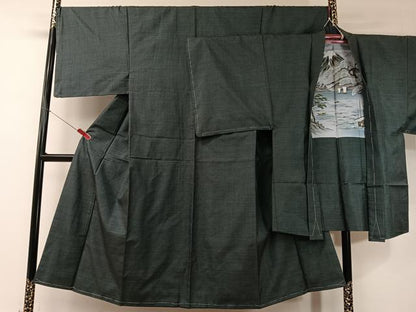 平和屋着物●男性　本場大島紬　アンサンブル　100亀甲　総詰め　正絹　逸品　未使用　CABD8034vp