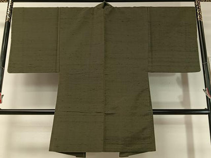 平和屋着物●男性　紬　アンサンブル　藍媚茶色　正絹　逸品　未使用　CABD8035vp