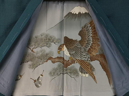 平和屋着物●男性　紬　アンサンブル　色無地　褐返色　キングサイズ　正絹　逸品　未使用　CABD8046vp