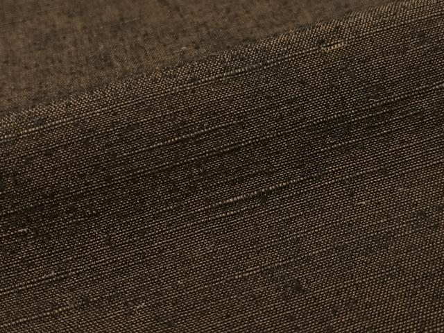 平和屋着物●男性　紬　アンサンブル　色無地　黒鳶色　正絹　逸品　未使用　CABD8047vp