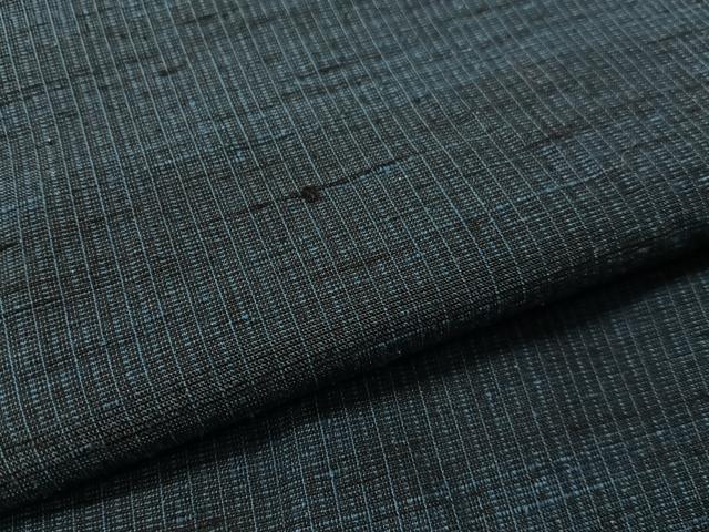 平和屋着物●男性　紬　アンサンブル　色無地　濃藍色　正絹　逸品　CABD8050vp