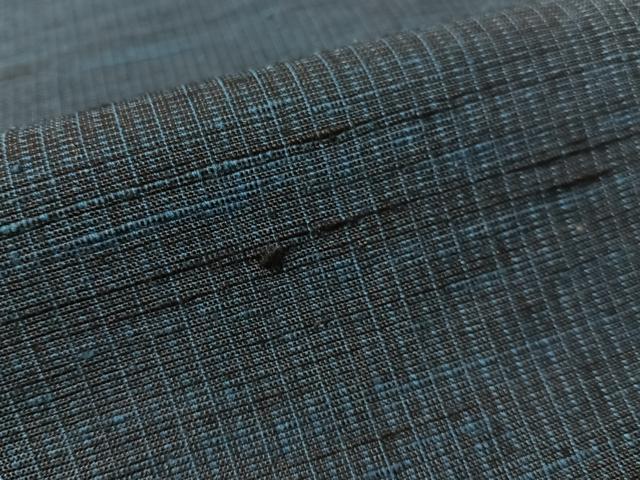 平和屋着物●男性　紬　アンサンブル　色無地　濃藍色　正絹　逸品　CABD8050vp